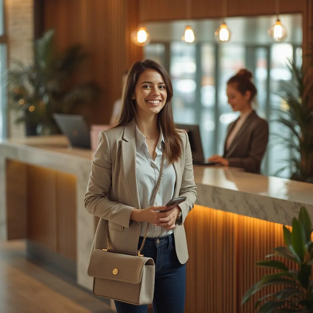 Recepción acogedora para clientes