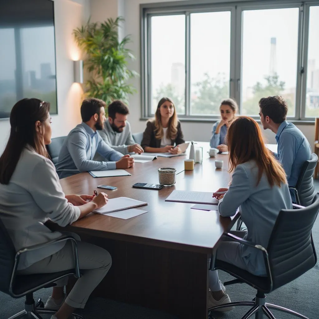 Equipo preparándose para la consulta